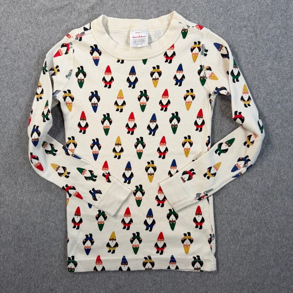 Hanna Andersson Kids Size 5 Gnome Pajama Top 100% Organic Cotton Long Sleeve